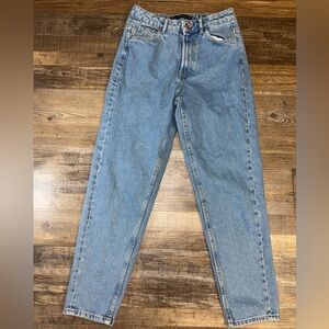 Zara Trafaluc High Rise Straight Leg Jeans Size 2 100% Cotton Mom Jean